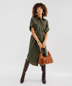 Robe chemise à manches courtes femme vue1 - GEMO(FEMME PAP) - GEMO