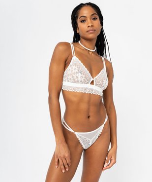 Tanga en dentelle femme vue3 - GEMO(HOMWR FEM) - GEMO