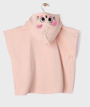 Cape de bain à capuche bébé fille motif chaton vue4 - GEMO 4G BEBE - GEMO