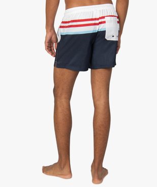 Short de bain homme rayé vue3 - GEMO (PLAGE) - GEMO