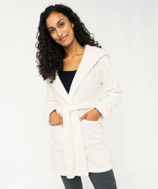 Peignoir en velours avec capuche femme vue1 - GEMO(HOMWR FEM) - GEMO