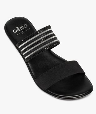 Mules femme à strass et larges brides élastiquées vue5 - GEMO (CASUAL) - GEMO