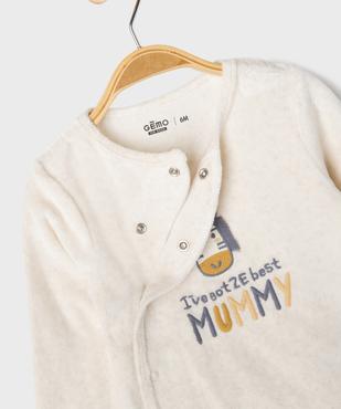 Pyjama 2 pièces en velours à motif zèbre bébé garçon vue2 - GEMO 4G BEBE - GEMO
