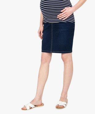 Jupe maternité en denim avec large ceinture bandeau vue1 - GEMO (MATER) - GEMO
