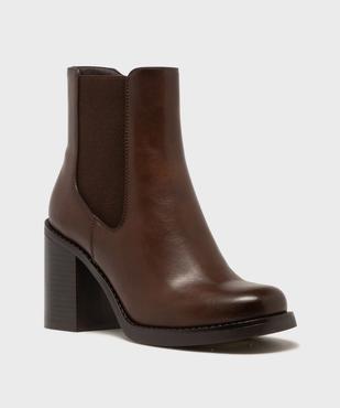 Boots Chelsea à talon et bout rond femme - Follow Me vue2 - FOLLOW ME - GEMO
