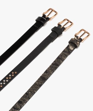 Ceinture femme fine coloris assortis (lot de 3) vue2 - GEMO (ACCESS) - GEMO