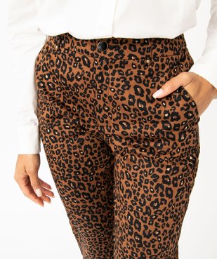 Pantalon droit en toile extensible imprimé léopard femme vue6 - GEMO(FEMME PAP) - GEMO