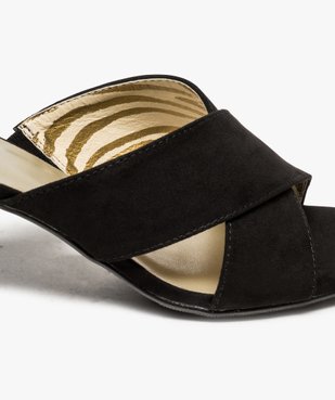 Sandales femme mules à talon unies à brides croisées vue6 - GEMO(URBAIN) - GEMO