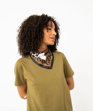 Tee-shirt à manches courtes et col rond femme vue2 - GEMO(FEMME PAP) - GEMO