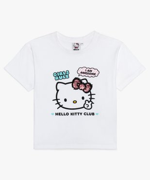 Tee-shirt court fille avec motif dessiné - Hello Kitty vue1 - HELLO KITTY - GEMO