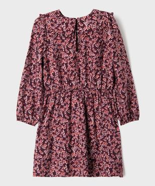 Robe à manches longues à motifs fleuris fille vue4 - GEMO 4G FILLE - GEMO