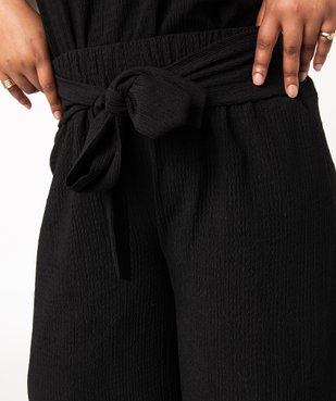 Pantalon en toile gaufrée femme grande taille vue2 - GEMO (G TAILLE) - GEMO