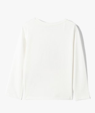 Tee-shirt fille à manches longues avec motif pailleté vue3 - GEMO (ENFANT) - GEMO