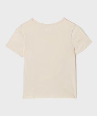 Tee-shirt manches courtes froncé fille vue3 - GEMO 4G FILLE - GEMO