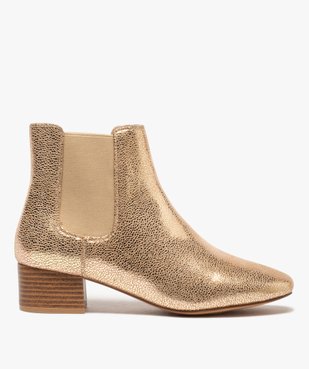Boots femme unies style chelsea à talon carré vue1 - GEMO (CASUAL) - GEMO