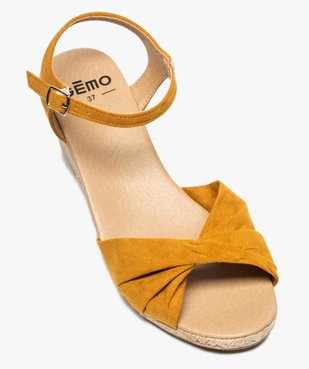Sandales femme à talon compensé en corde vue5 - GEMO(URBAIN) - GEMO