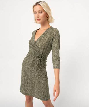 Robe femme imprimée avec haut cache-coeur vue1 - GEMO(FEMME PAP) - GEMO