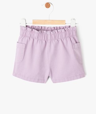 Short en toile avec taille élastique bébé fille vue1 - GEMO 4G BEBE - GEMO
