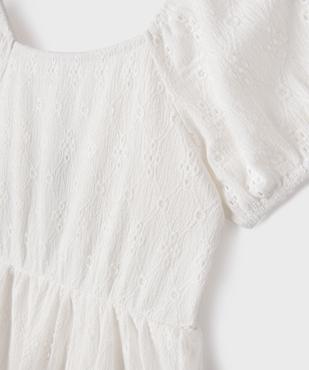 Robe courte en dentelle à manches courtes bouffantes fille vue2 - GEMO (JUNIOR) - GEMO
