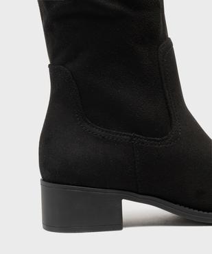Bottes cavalières en suédine à tige chaussette femme vue6 - VALENTINA BALDA - GEMO