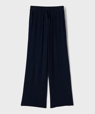 Pantalon large et fluide en viscose froissée fille vue1 - GEMO (JUNIOR) - GEMO