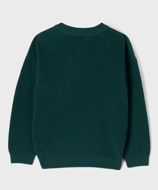 Pull en maille côtelée à poche poitrine garçon vue3 - GEMO (ENFANT) - GEMO