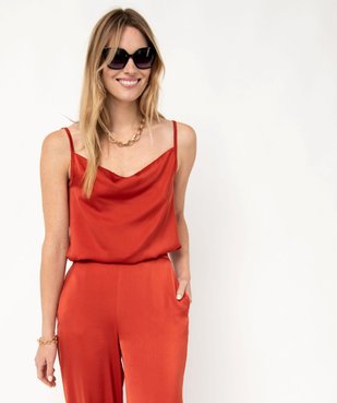 Débardeur en satin à col bénitier femme vue1 - GEMO(FEMME PAP) - GEMO