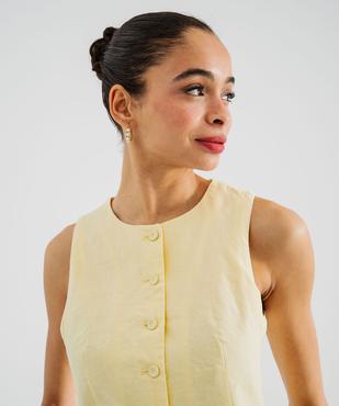 Veste sans manches en lin et viscose femme vue2 - GEMO(FEMME PAP) - GEMO