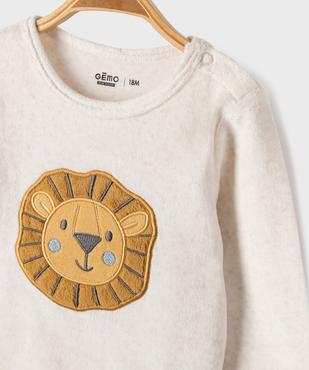 Pyjama 2 pièces en velours motifs félins bébé garçon vue2 - GEMO 4G BEBE - GEMO