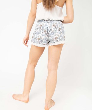 Short de pyjama femme à motifs fleuris avec bas brodé vue3 - GEMO(HOMWR FEM) - GEMO