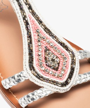 Sandales femme plates ornées de perles et intérieur cuir vue6 - GEMO (CASUAL) - GEMO