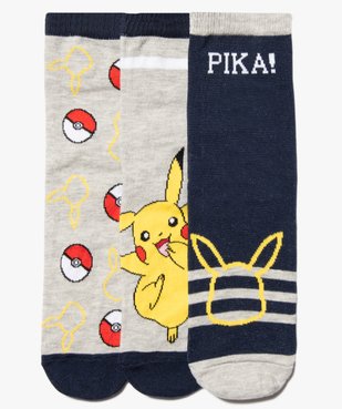 Chaussettes garçon avec motif Pikachu (lot de 3) - Pokemon vue2 - POKEMON - GEMO
