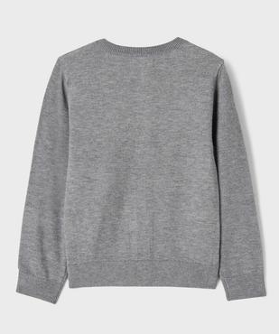 Gilet à col rond avec motifs chats fille vue4 - GEMO 4G FILLE - GEMO