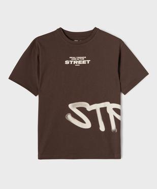 Tee-shirt manches courtes en coton imprimé devant et dos garçon vue1 - GEMO 4G GARCON - GEMO