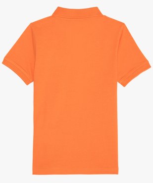 Polo garçon à manches courtes 100% coton biologique vue3 - GEMO C4G GARCON - GEMO