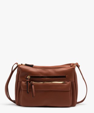 Sac besace souple à multiples poches zippées femme vue1 - GEMO (ACCESS) - GEMO