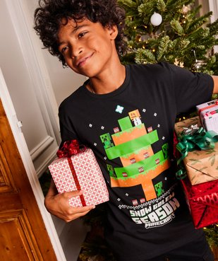 Tee-shirt à manches courtes de Noël avec motif sapin garçon - Minecraft vue1 - MINECRAFT - GEMO