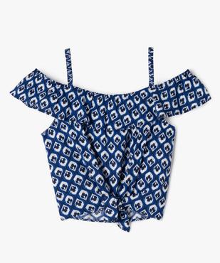 Blouse à bretelles et encolure volantée fille vue1 - GEMO 4G FILLE - GEMO