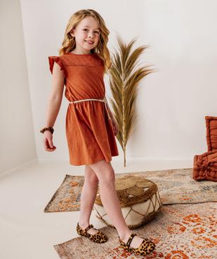 Robe fille en maille avec buste brodé et manches à volants vue4 - GEMO 4G FILLE - GEMO
