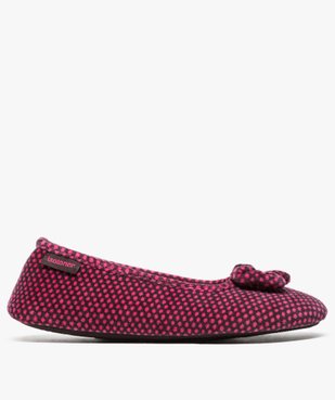 Chaussons femme ballerines en velours à motifs - Isotoner vue1 - ISOTONER - GEMO