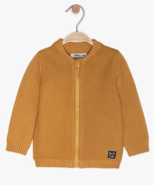 Gilet bébé garçon zippé en maille fantaisie vue1 - GEMO(BEBE DEBT) - GEMO