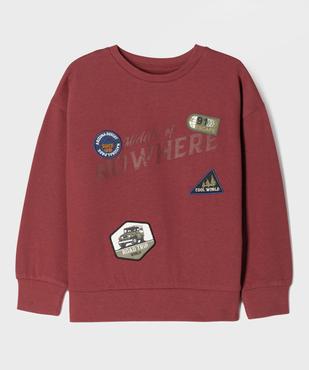 Sweat en molleton doux imprimé dinosaures all over garçon vue2 - GEMO 4G GARCON - GEMO