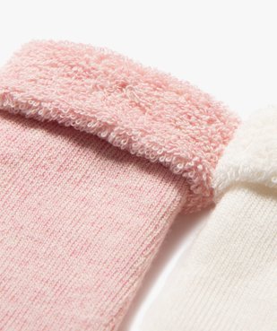 Bottons en coton avec intérieur bouclette bébé fille (lot de 2) vue2 - GEMO 4G BEBE - GEMO