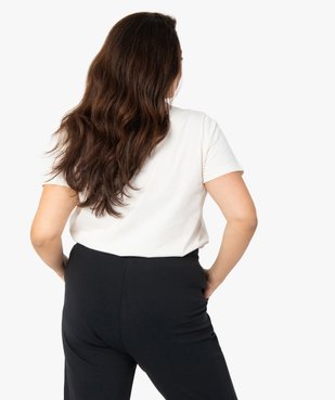 Tee-shirt femme à manches courtes avec inscription vue3 - GEMO (G TAILLE) - GEMO