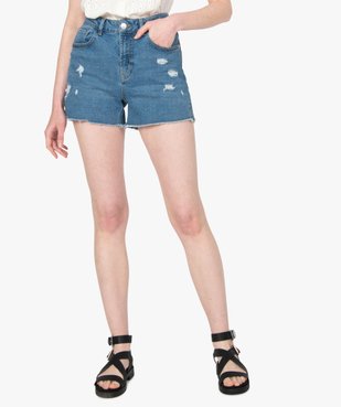 Short femme en jean déchiré sur l’avant vue1 - GEMO(FEMME PAP) - GEMO