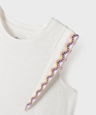 Débardeur en jersey de coton flammé à détail brodé fille vue2 - GEMO 4G FILLE - GEMO