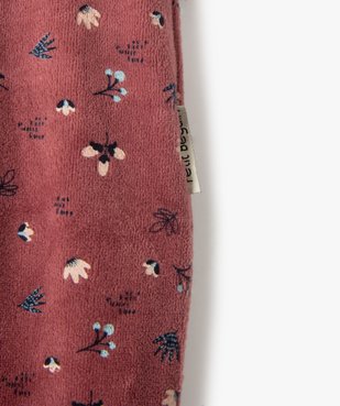 Pyjama bébé pont-dos en velours à motifs fleurs - Petit Béguin vue2 - PETIT BEGUIN - GEMO