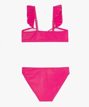 Maillot de bain 2 pièces pailleté à bretelles volantées fille vue3 - GEMO 4G FILLE - GEMO