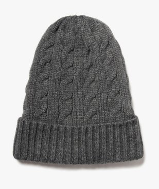 Bonnet en maille torsadée homme vue1 - GEMO 4G HOMME - GEMO