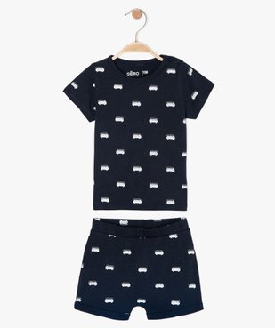 Pyjashort bébé garçon 2 pièces en coton bio vue1 - GEMO(BB COUCHE) - GEMO